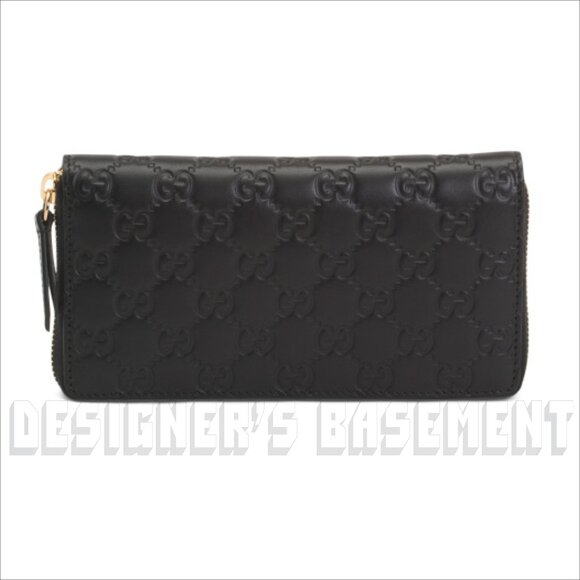 GUCCI black GUCCISSIMA GG leather Zip around checkbook Wallet Clutch Purse NIB - Picture 6 of 7